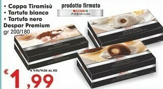 Despar Premium Coppa Tiramisu/ Tartufo Bianco/ Tartufo Nero