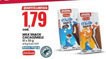Eurospin Dolciando Milk Snack Cacao offerta