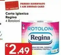 Eurospar Regina Rotoloni Carta Igienica offerta