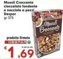 Muesli Croccante Cioccolato Fondente