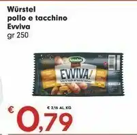 Eurospar Amadori Evviva Wurstel Pollo E Tacchino offerta