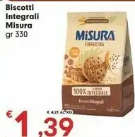 Eurospar Misura Biscotti Integrali offerta