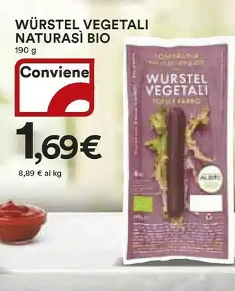Ipercoop Naturasì Bio Wurstel Vegetali 190 G offerta