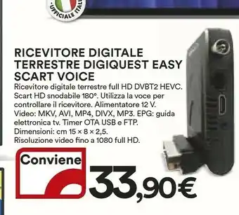 Digiquest Ricevitore Digitale Terrestre Easy Scart Voice
