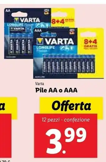 Lidl Varta Pile offerta