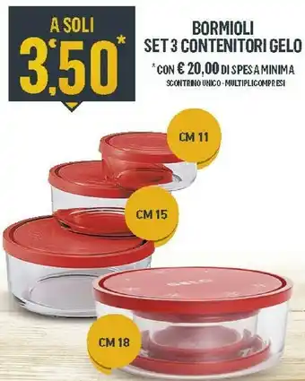 Deco Supermercati Bormioli luigi Set 3 Contenitori Gelo offerta