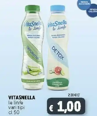 Deco Supermercati Vitasnella Le Linfe offerta