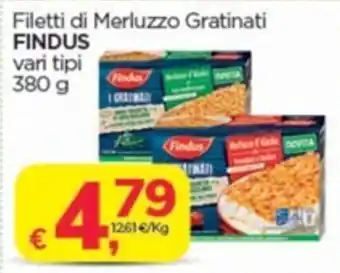 Le Mark Findus Filetti di Merluzzo Gratinati 380 g offerta
