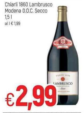Famila Chiarli 1860 Lambrusco Modena D.O.C. Secco 1,5 L offerta