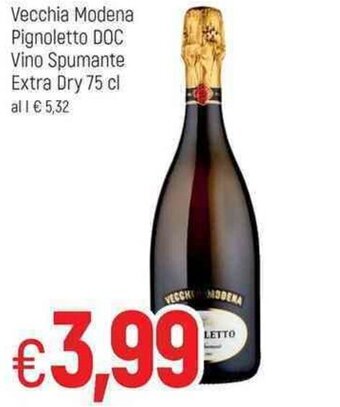 Famila Vecchia Modena Pignoletto DOC Vino Spumante Extra Dry 75 cl offerta