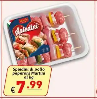 Spiedini di pollo peperoni Martini al kg