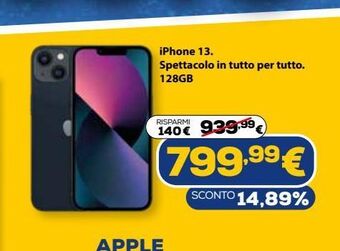 Euronics Iphone 13 128 gb offerta
