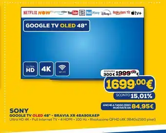 Sony google tv oled 48 '' - bravia xr 48a90kaep
