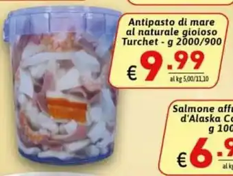 Antipasto di mare al naturale gioioso Turchet 2000 g / 900