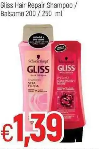Famila Gliss Hair Repair Shampoo / Balsamo 200 / 250 ml offerta