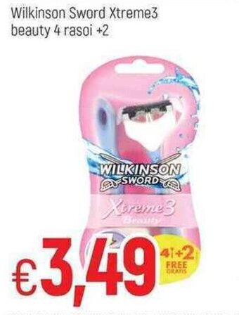 Famila Wilkinson Sword Xtreme3 beauty 4 rasoi +2 offerta
