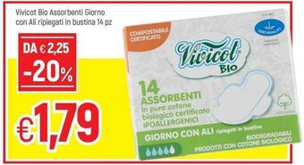 Famila Vivicot Bio Assorbenti Giorno con Ali ripiegati in bustina 14 pz offerta