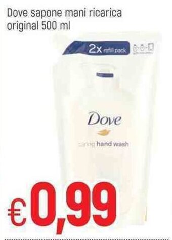 Famila Dove sapone mani ricarica original 500 ml offerta