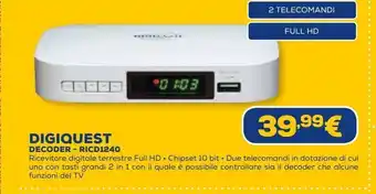 Euronics Digiquest decoder - ricd1240 offerta