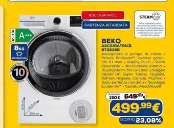 Euronics Asciugatrice beko bt383sb offerta