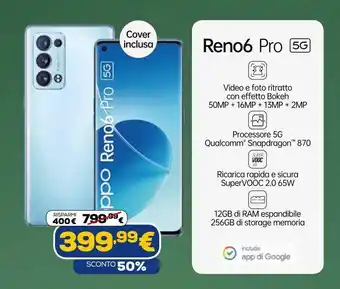 Euronics Smartphone reno 6 pro 5g offerta