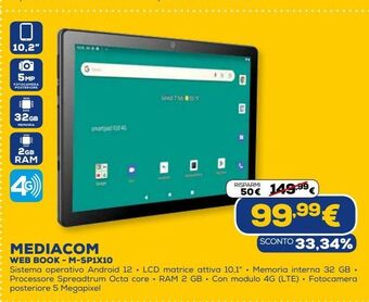 Euronics Mediacom web book - m - sp1x10 offerta