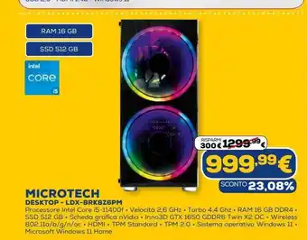 Euronics Microtech dekctop - ldx - bk8z6pm offerta