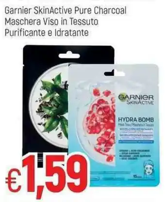 Famila Garnier SkinActive Pure Charcoal Maschera Viso in Tessuto Purificante e Idratante offerta
