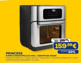 Euronics Forno elettrico ad aria -aerofryer 182065 princess offerta