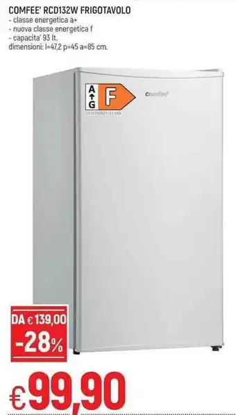 Famila Comfee' RCD132W Frigotavolo offerta