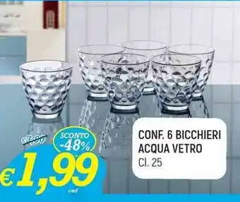 Famila Conf. 6 Bicchieri Acqua Vetro offerta