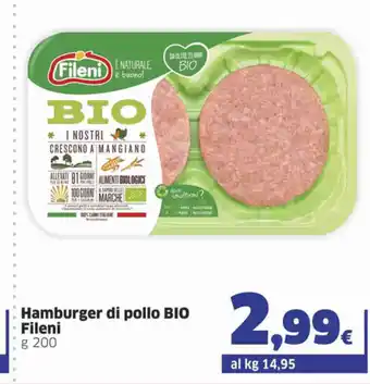 Bio Hamburger di pollo Fileni