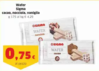 Wafer Sigma cacao, nocciola, vaniglia 175g