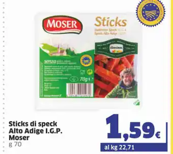 Moser Sticks di speck Alto Adige I.G.P 70g