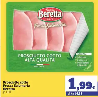 Prosciutto cotto Fresca Salumeria Beretta 120g