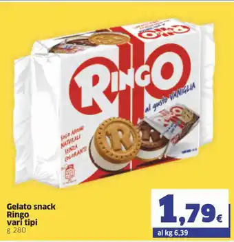 Gelato snack Ringo vari tipi 280g