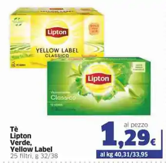 Lipton Tè Verde, yellow Label