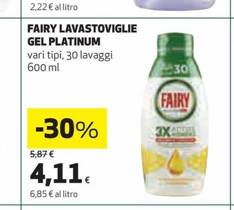 Coop Fairy lavastoviglie gel platinum  600 ml offerta