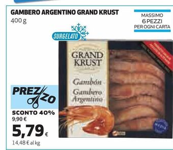 Ipercoop Gambero argentino grand krust offerta