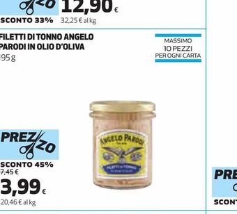 Coop Filetti di tonno angelo parodi offerta