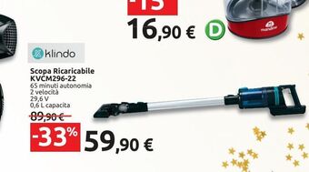 Carrefour Market Scopa ricaricabile kvcm296-22 klindo offerta