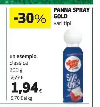 Coop Panna spray gold offerta