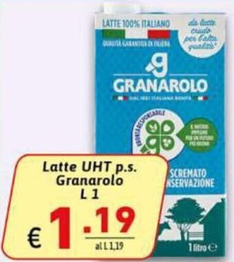 Ipercarni Granarolo Latte UHT p.s 1 l offerta