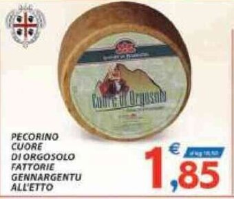 Vivo Supermercati Pecorino Cuore di Orgosolo Fattorie Gennargentu All"etto offerta