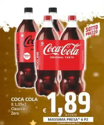 Paghi Poco Coca Cola Classica, Zero 1,35 lt x 2 offerta