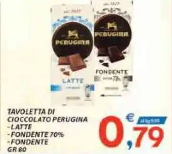 Vivo Supermercati Tavoletta di Cioccolato Perugina Latte,Fondente 70%,Fondente 80 gr offerta