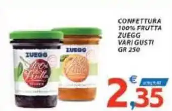 Vivo Supermercati Zuegg Confettura 100 % Frutta vari gusti 250 gr offerta