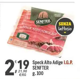 Supermercati Dok Senfter Speck Alto Adige I.G.P 100g offerta