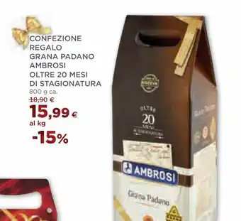 Ipercoop Confezione regalo grana padano ambrosi oltre 20 mesi di stagionatura offerta