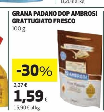 Coop Grana padano dop  ambrosi grattugiatto fresco offerta